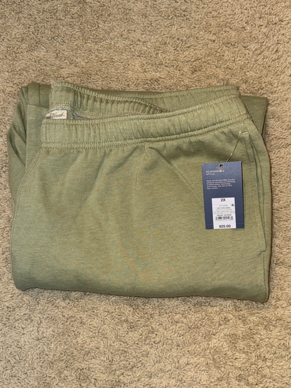 Universal Thread Olive Green Women's Sweatpants - Elastic Waist